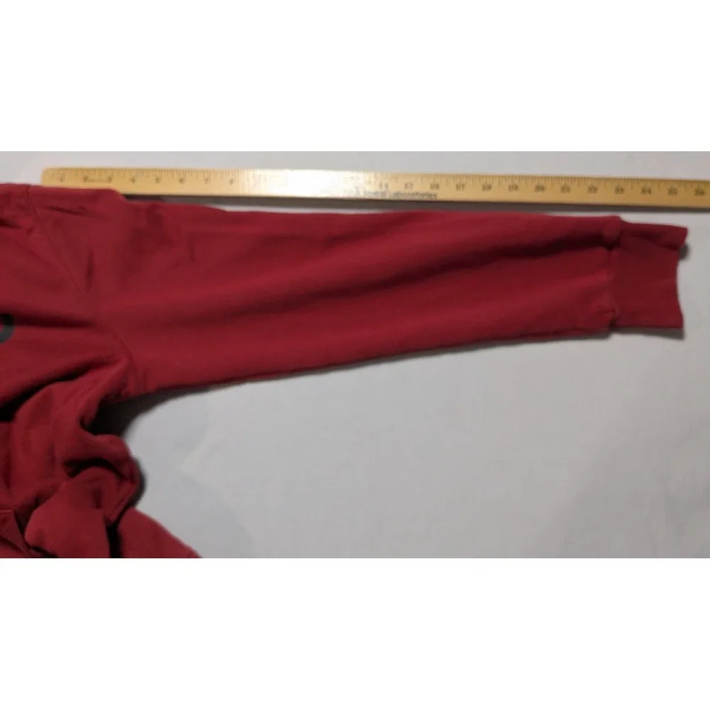 True Religion Buddha Hoodie - Men Large Burgundy Zip‎ Double-Sided